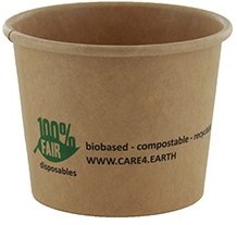 Saus bakje Kraft bruin karton cup 2oz 60 ml  doorsnee 6 x 4.9 cm 100% Fair FSC Mix Credit