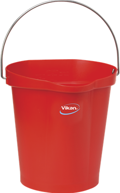 VIKAN emmer, 12 liter rood, maatverdeling en schenktuit