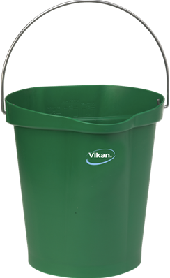 VIKAN emmer, 12 liter groen, maatverdeling en schenktuit