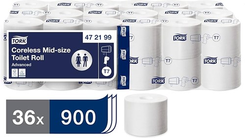 Tork Hulsloos Mid-Size Toiletpapier Advanced 2-laags 472630  T7
