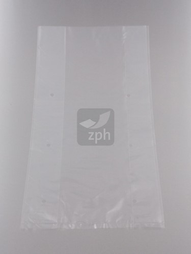 PLASTIC ZAK GEPONST 26x40 cm zijvouw (18x8x40)   LDPE 35 micron
