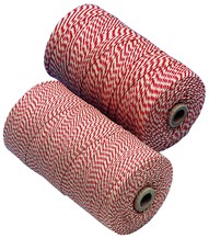 KATOENKOORD ROOD/WIT NR.28   500 gram p/rol ca. 425 meter