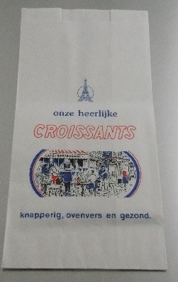 CROISSANTZAK PAPIER 26x32 cm zijvouw (16+10x32 cm )  "FRANCE TERRAS"