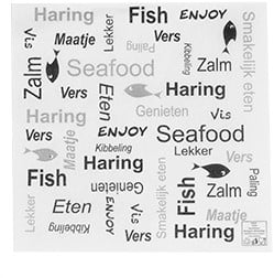 Servet wit " Enjoy Fish " 33x33 cm 1 laags doos a 4000 stuks
