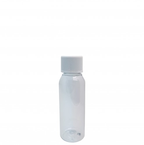 Fles pet 100 cc  met 28 mm witte dop