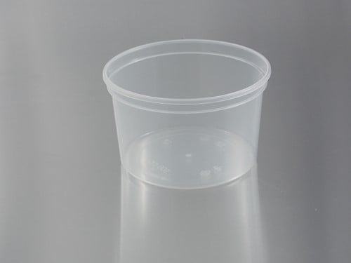 BAKJE PP ROND 115x70 mm 500 cc SPUITGIET TRANSPARANT reusable