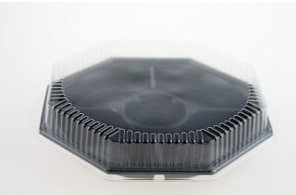 KAP VOOR FONDUE SCHAAL 8 HOEK 5 VAKS 268x268x40 mm TRANSPARANT