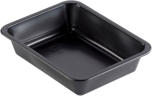 MENUBAK PP Cater Line Tray 227x178x50 mm zwart 1-Comp  doos a 216 stuks 160063