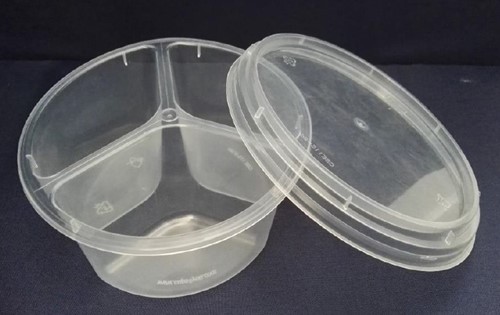 BAK ROND 3 VAKS rond 122x43 mm hoogte transparant 3 x 95 ml  Spuitgiet