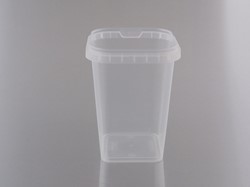 BAKJE VIERKANT PP SPUITGIET  79x79 mm 425 cc TRANSPARANT  reusable