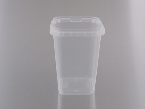 BAKJE VIERKANT PP SPUITGIET  79x79 mm 425 cc TRANSPARANT  reusable
