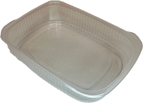 SALADE BAKJE PP  TRANSP 125cc  Rechthoekig ribbel serie 108