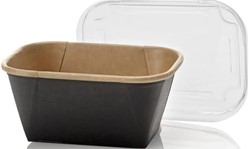 SALADEBAKJE karton kraft zwart/bruin  RH 110x80x49 mm 250cc SERIE 108
