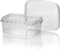 SALADEBAKJE PP transparant 109x86x35 mm 200 cc met TE sluiting + deksel  doos a 300 st 