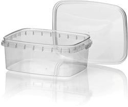 SALADEBAKJE PP transparant 109x86x52 mm 300 cc met TE sluiting + deksel  doos a 300 st 
