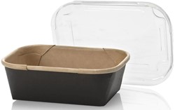SALADEBAKJE karton kraft zwart/bruin  RH 110x80x35 mm 150cc  SERIE 108