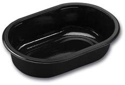 C-PET BAK OVAAL 176x116x45 mm 540 ml ZWART 154052700