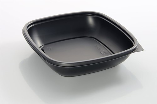 MENUBAK PP 16x16x6 cm 750 ml / 24 oz. ZWART  HOT 76124 reusable