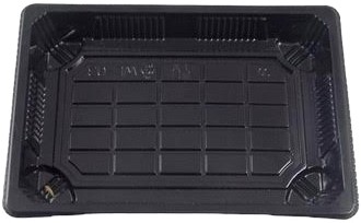 SUSHI TRAY ZWART+ DEKSEL PS TRANSPARANT 166x155x20 mm HP 03  THERMO