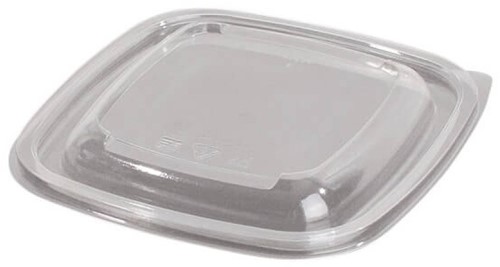 Deksel  Vierkante square RPET transparant  12x12 cm 250 ml doos a 500 st.   DOM 52501
