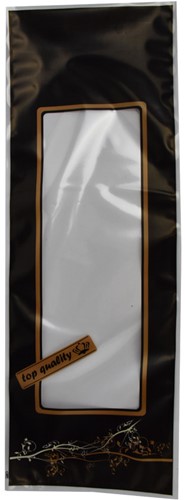 VACUUMZAK 24x68 cm 130 mµ ZALM Pearl zwart bedrukking