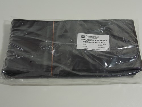 VACUUMZAK 20 x 40 cm ZIJLAS 90 mµ transparant / zwart
