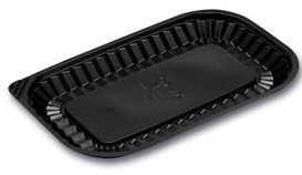 SCHAALTJE PS 228x140x17 mm 250 ml ZWART SERIE VistoP   carpaccio 6296010700