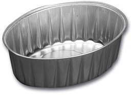 ALUMINIUM BAKJE OVAAL  124x89x41 mm 264 ml 0025020999