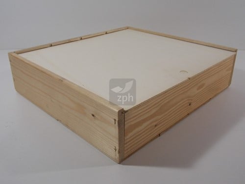 4 FLES WIJNKIST MET SCHUIFDEKSEL 340x372x90 mm