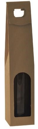 1 FLES DRAAGKARTON 95x95x365 - 450 mm KRAFT NATUREL  ( open golf )