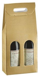 2 FLES DRAAGKARTON GOLFKARTON 180x90x385 mm GOUD