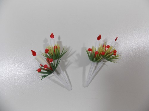 KAARSJES (dubbel) OP PRIKKER lengte 80 mm doos a 100 stuks