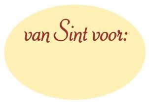ETIKET van Sint voor:   ovaal 25x37 mm  ( DISPENSER doos a 500 st)