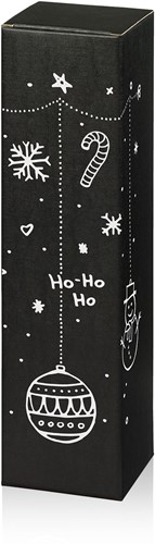 1 fles wijn geschenkdoos X-mas zwart 
