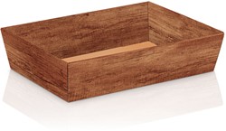 Geschenkkorf 4 hoekig dessin TIMBER 315x220x55  mm GROOT