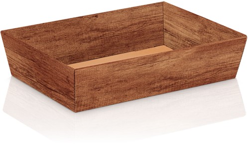 Geschenkkorf 4 hoekig dessin TIMBER 220X140X55 mm klein