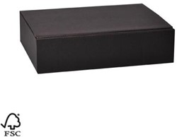 3 FLES WIJN DOOS LINO  ZWART LINNENSTRUCTUUR  360x255x93 mm