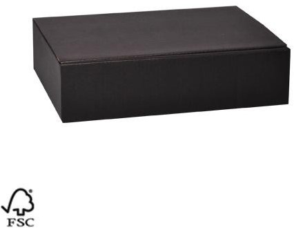3 FLES WIJN DOOS LINO  ZWART LINNENSTRUCTUUR  360x255x93 mm