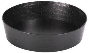 SCHAAL LEATHERLOOK zwart    ROND 22 x 5 cm hoog