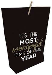 KERSTMIS PAPERBAG 280x110x600 mm WONDERFUL incl  knijper M