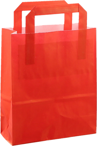 DRAAGTAS PAPIER PLAT HANDVAT 18x8x22 ROOD KRAFT GESTREEPT