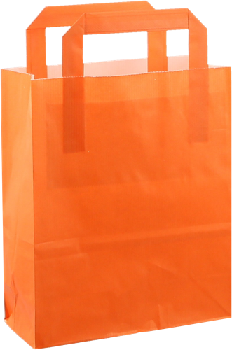 DRAAGTAS PAPIER PLAT HANDVAT 18x8x22 ORANJE KRAFT 