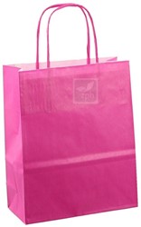 DRAAGTAS PAPIER KOORD 22x10x31 cm FUCHSIA KRAFT 