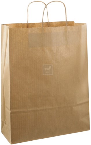 DRAAGTAS PAPIER KOORD 32x12x41 cm BRUIN KRAFT  incl Sup- en afvalbeheersbijdrage