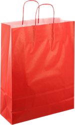 DRAAGTAS PAPIER KOORD 32x12x41 cm ROOD KRAFT GESTREEPT