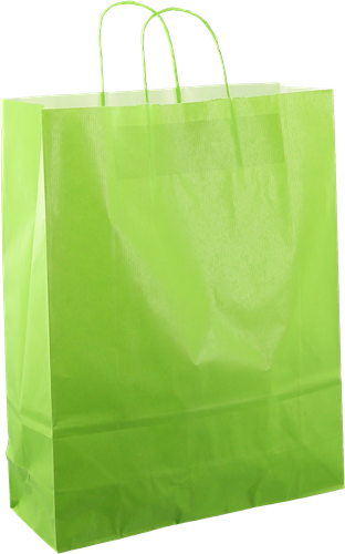 DRAAGTAS PAPIER KOORD 32x12x41 cm GROEN KRAFT GESTREEPT