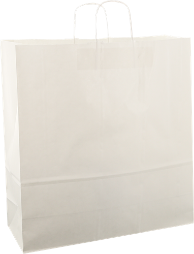 DRAAGTAS PAPIER KOORD 45x17x48 cm WIT KRAFT GESTREEPT