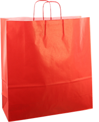 DRAAGTAS PAPIER KOORD 45x17x48 cm ROOD KRAFT GESTREEPT