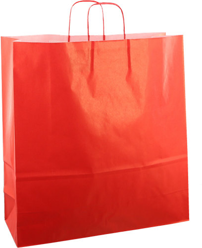 DRAAGTAS PAPIER KOORD 45x17x48 cm ROOD KRAFT GESTREEPT