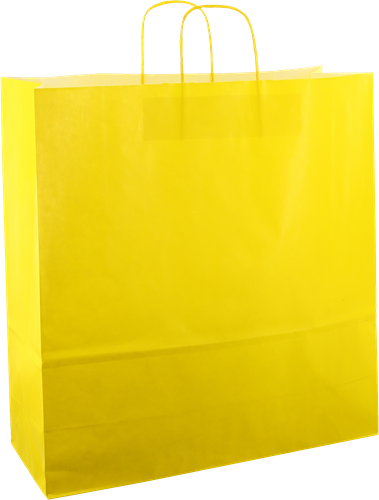 DRAAGTAS PAPIER KOORD 45x17x48 cm GEEL KRAFT GESTREEPT